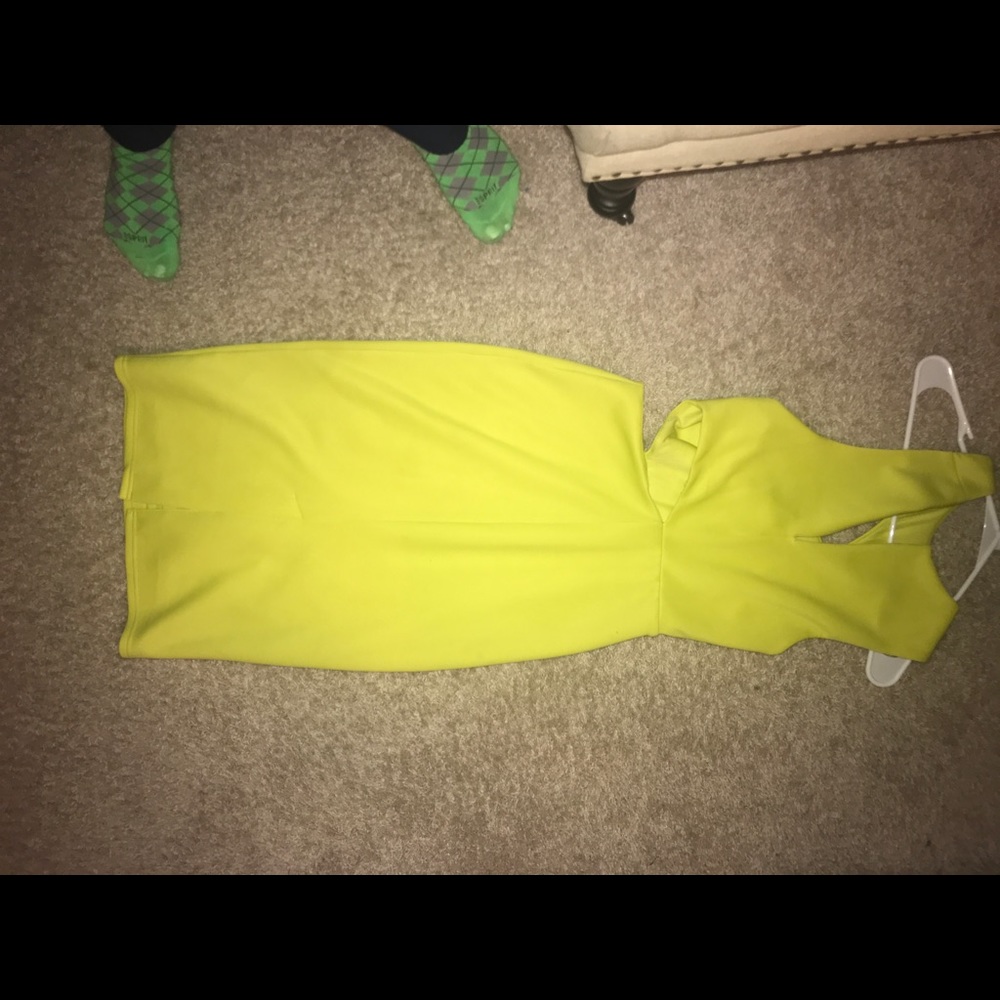 Neon yellow sexy dress